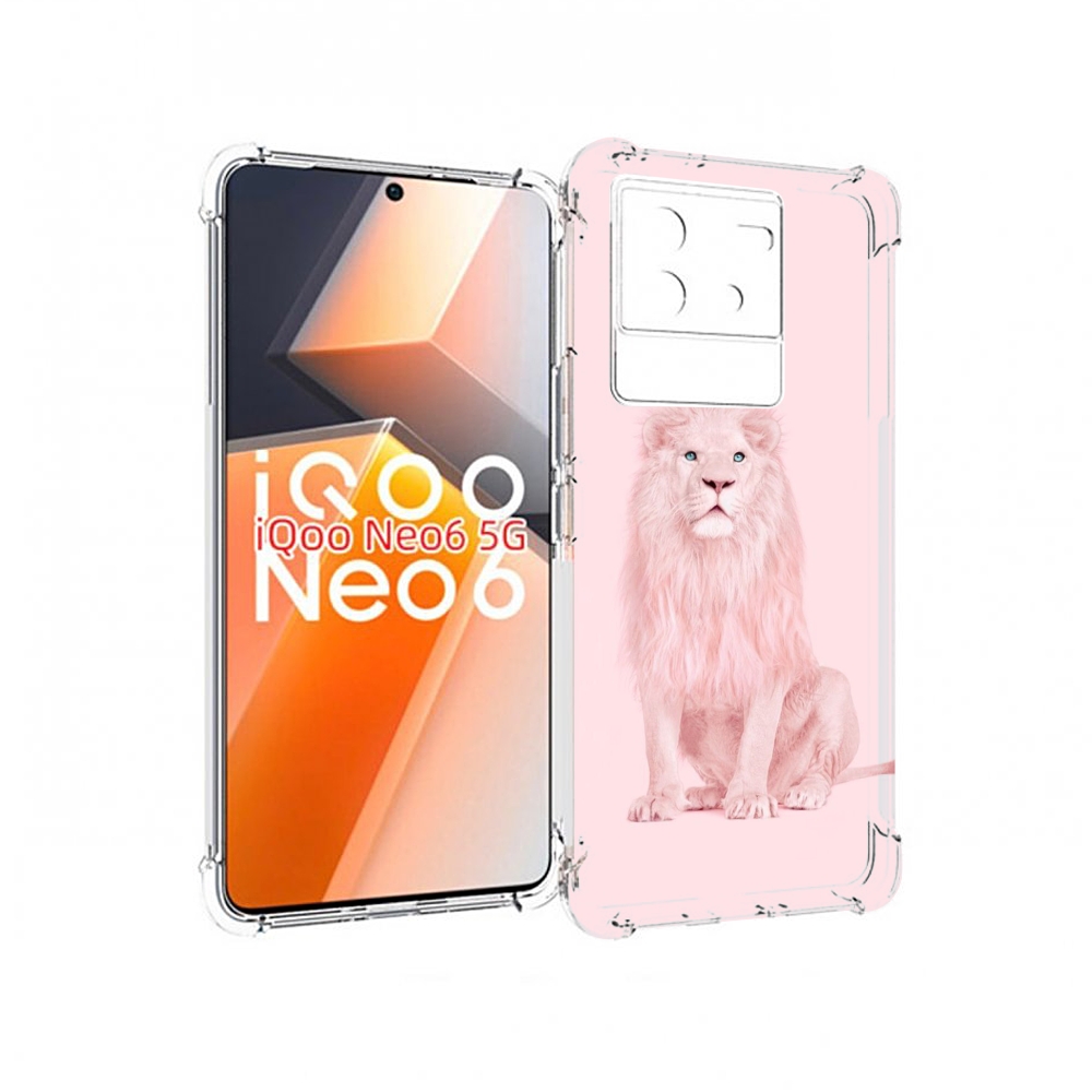 

Чехол MyPads Розовый-лев для Vivo iQoo Neo 6 5G, Прозрачный, Tocco