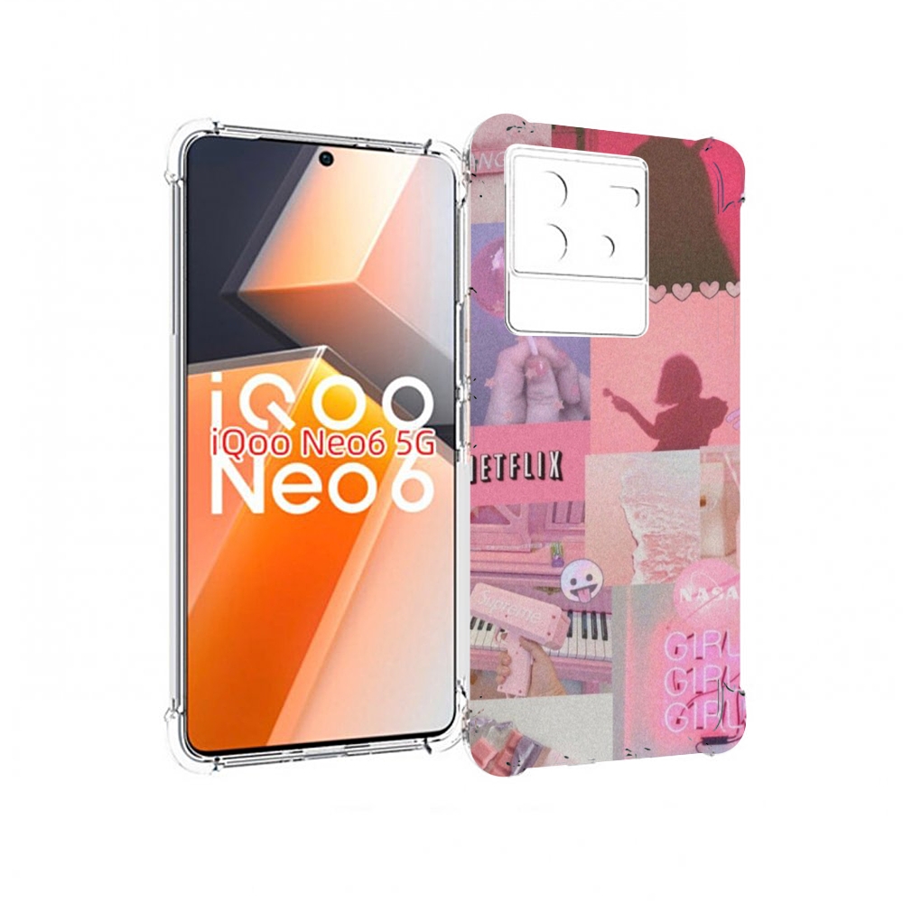 

Чехол MyPads Розовый-вайб для Vivo iQoo Neo 6 5G, Прозрачный, Tocco