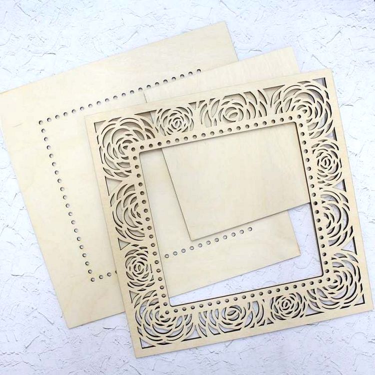 

Рамка «Розы», малая, ажурная, квадратная, 13x13 см, Бежевый