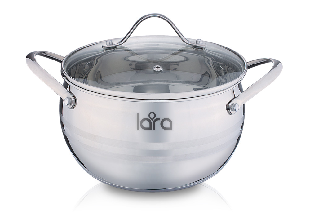 

Кастрюля Lara LR02-362 11,1 л серебристый, APPLE 30x16,5см 11,1л (LR02-362)