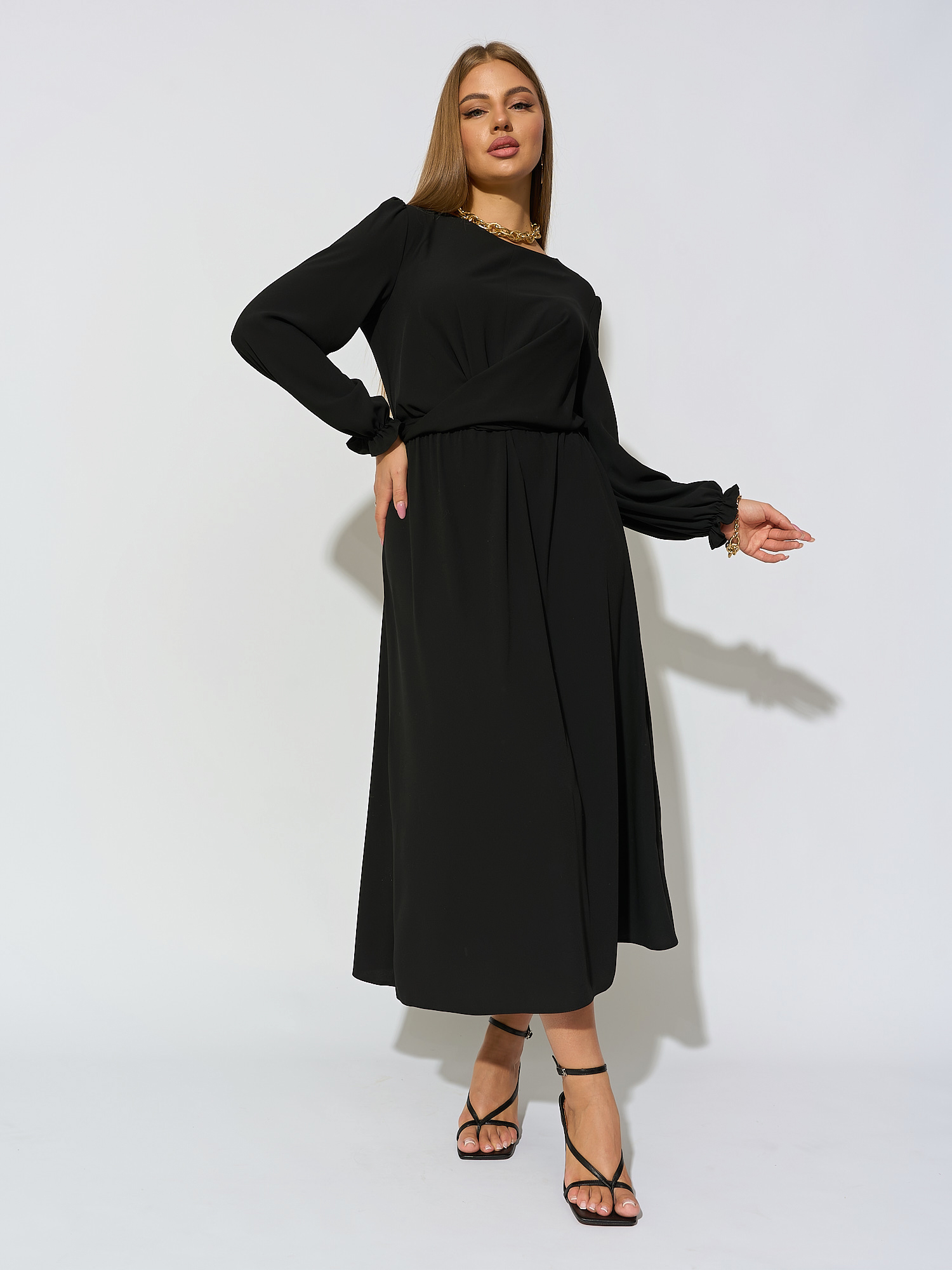 Платье женское Olya Stoff OS20138 черное 48 RU
