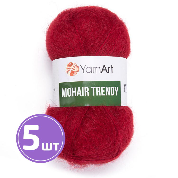 

Пряжа YarnArt Mohair trendy Мохер тренди 141 красный 5 шт по 100 г