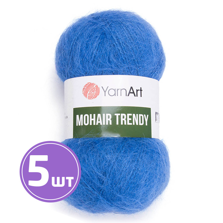 

Пряжа YarnArt Mohair trendy Мохер тренди 140 суперсоник 5 шт по 100 г, Синий