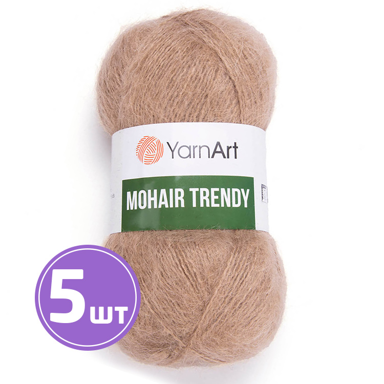 

Пряжа YarnArt Mohair trendy Мохер тренди 116 бежевый 5 шт по 100 г