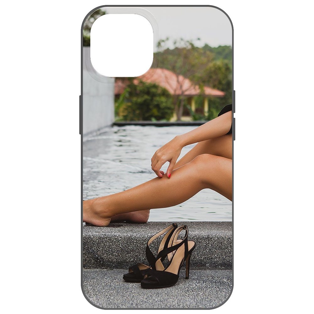 

Чехол-накладка Krutoff Soft Case Босоножки женские для iPhone 14 черный