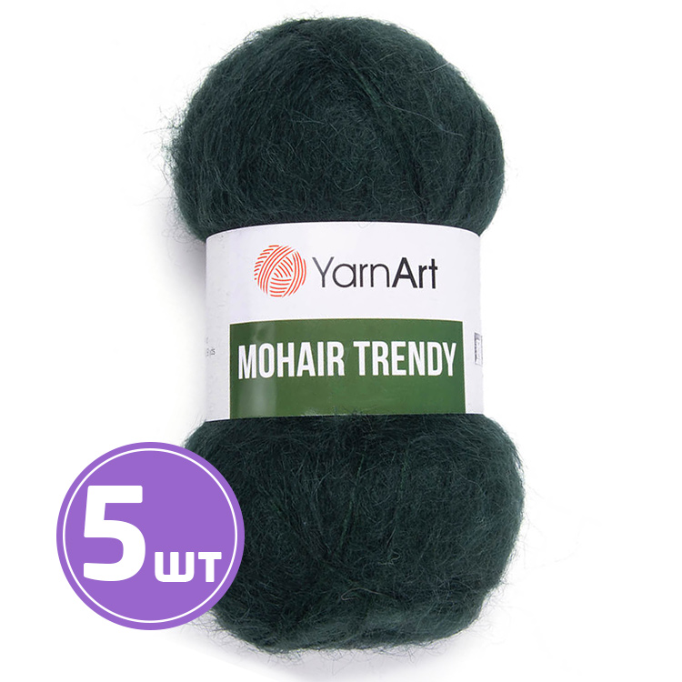 

Пряжа YarnArt Mohair trendy Мохер тренди 108 темно-зеленый 5 шт по 100 г