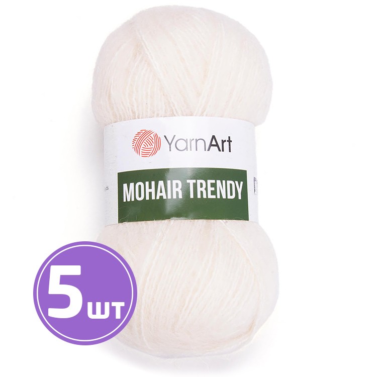 

Пряжа YarnArt Mohair trendy Мохер тренди 1003 суровый 5 шт по 100 г, Бежевый
