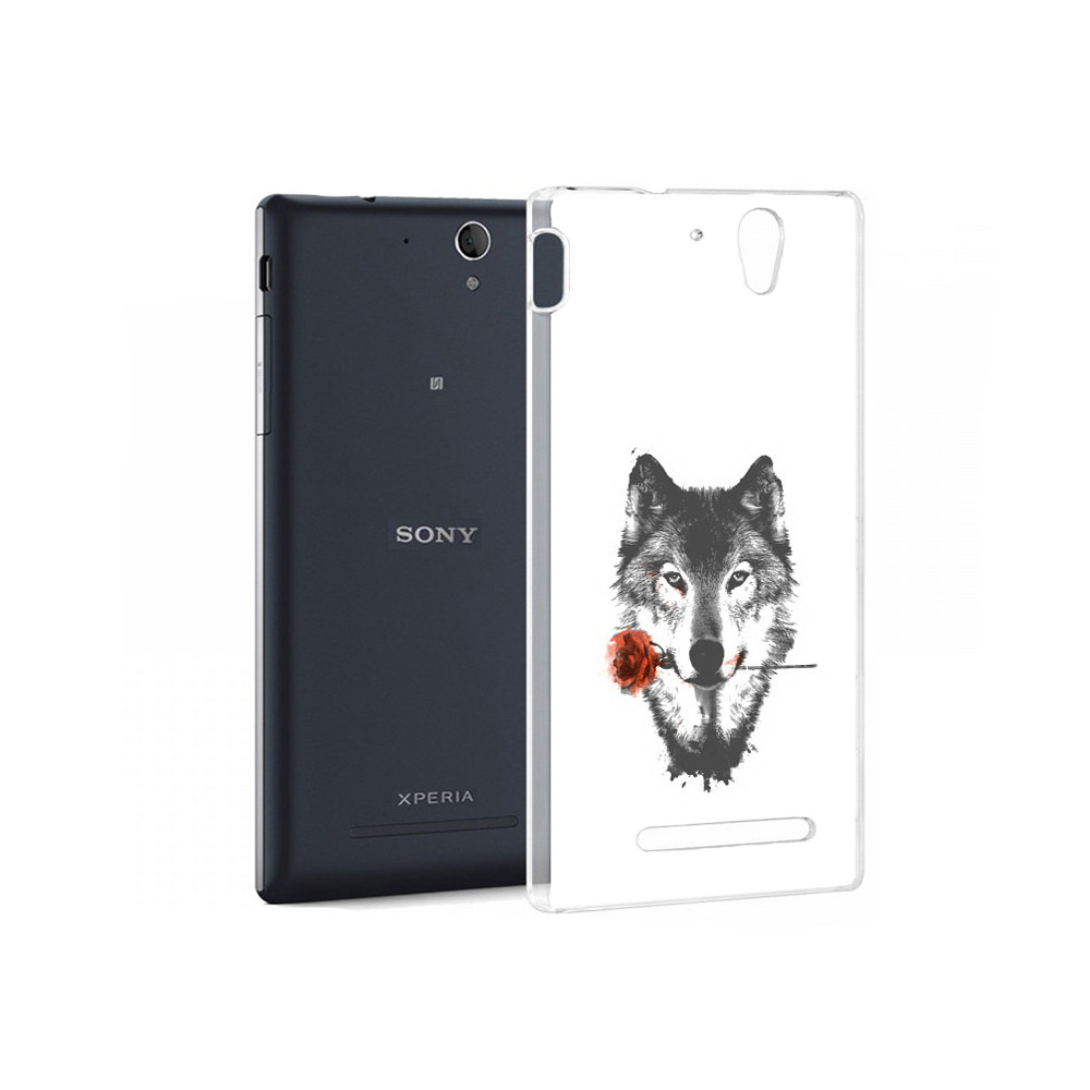 

Чехол MyPads Tocco для Sony Xperia C5 Ultra волк с розой (PT16261.253.270), Прозрачный, Tocco