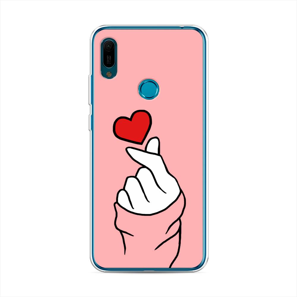

Чехол Awog на Huawei Y6 2019 "Милое сердечко", Белый;красный;черный, 68650-7