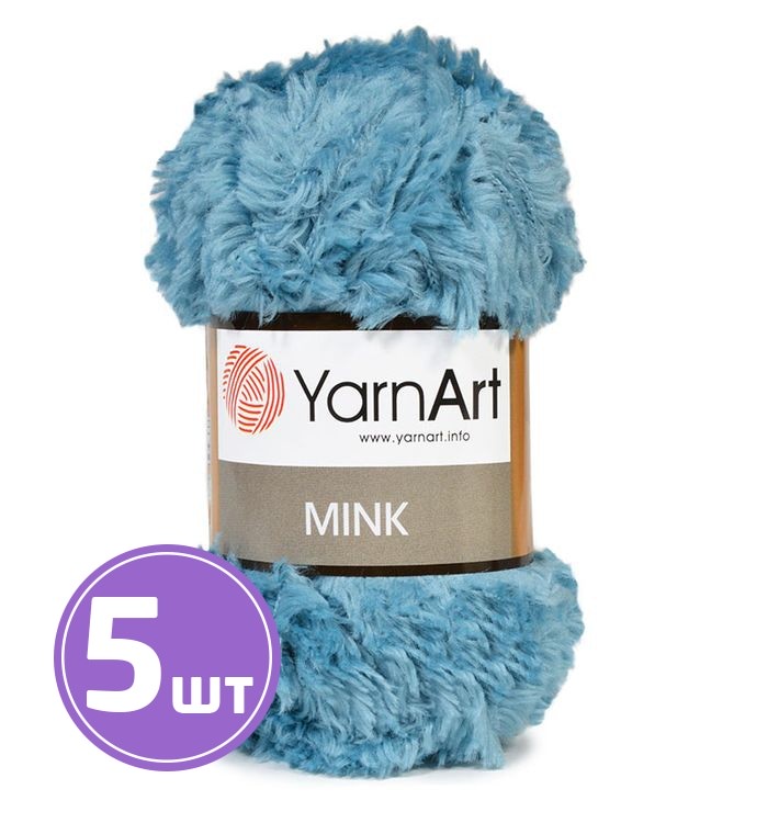 

Пряжа YarnArt Mink 349 талая вода 5 шт по 50 г, Голубой