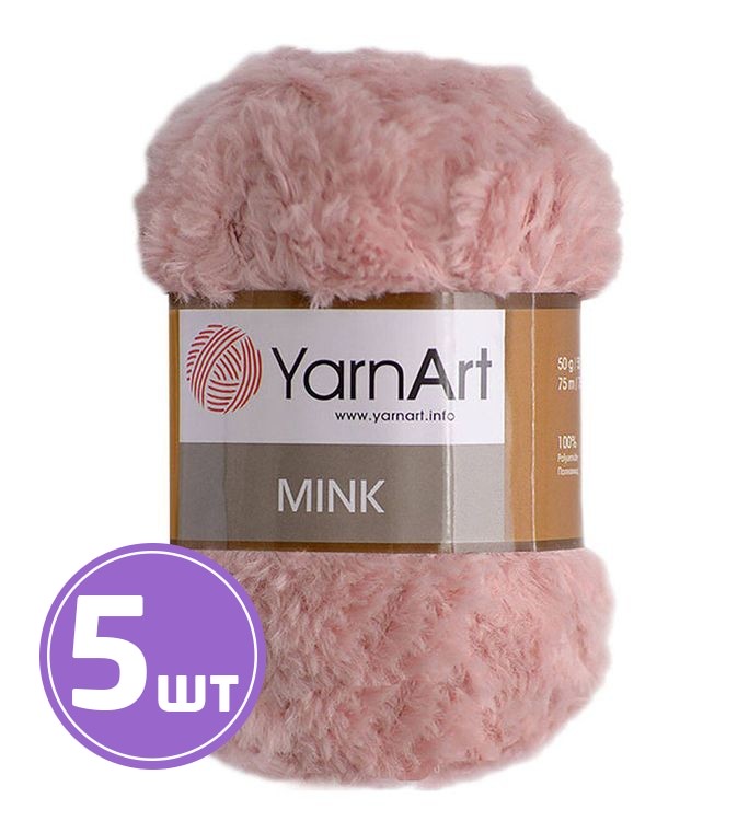 

Пряжа YarnArt Mink 341 пыльная роза 5 шт по 50 г, Розовый