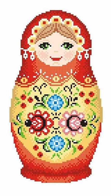 

Набор для вышивания «Матрешка. Городецкая роспись»