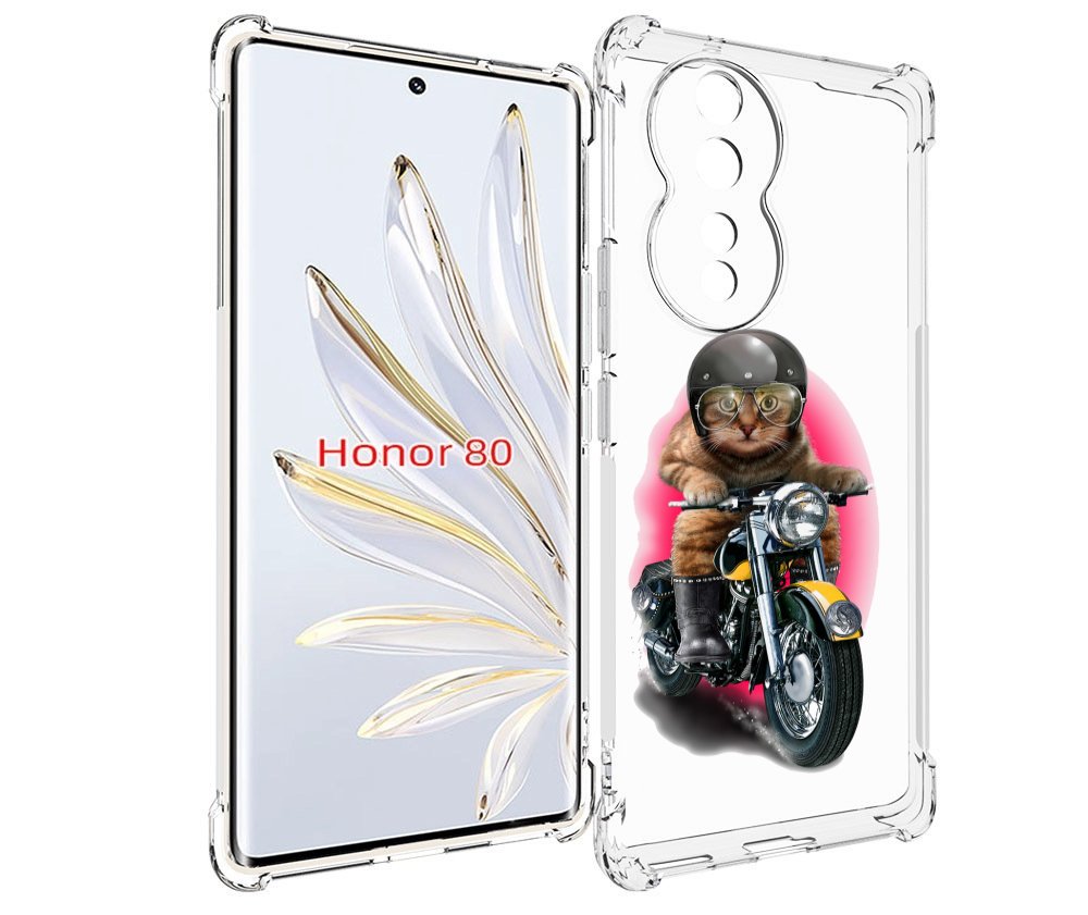 

Чехол MyPads мото-кот для Honor 80, Прозрачный, Tocco