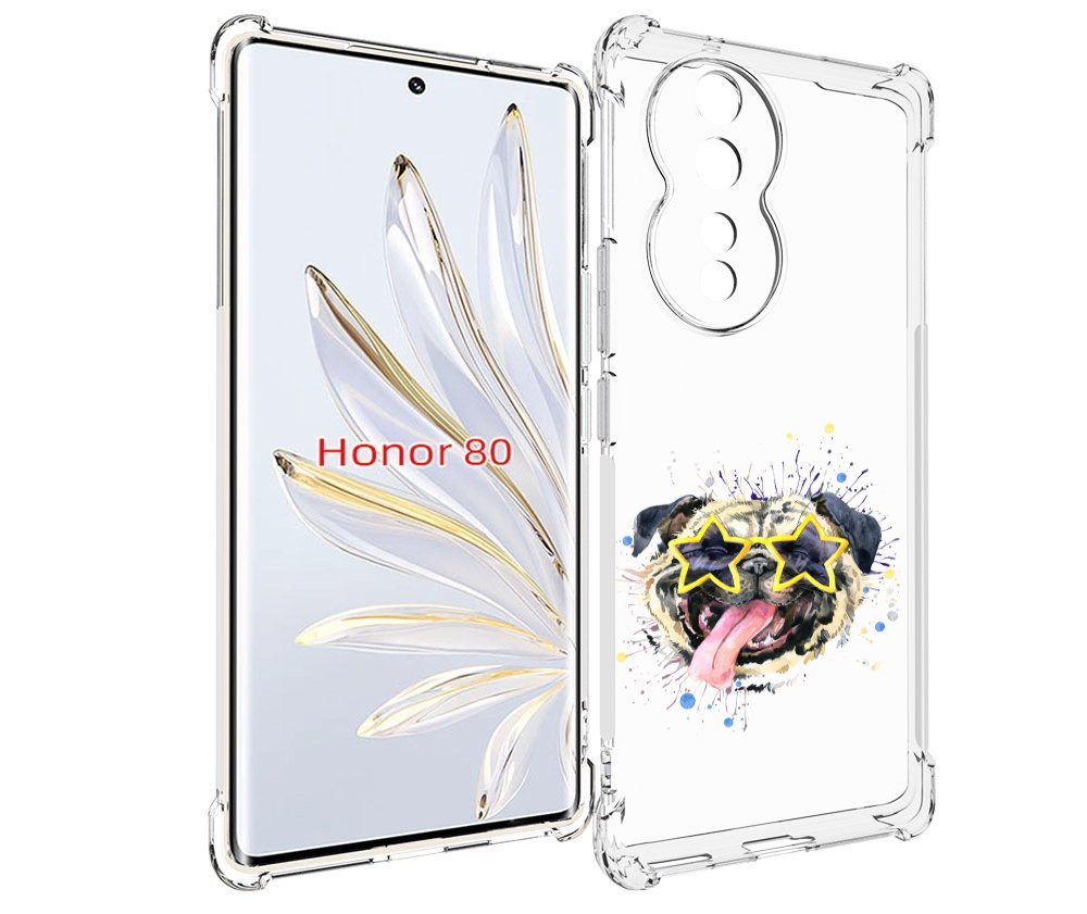

Чехол MyPads мопс боксер для Honor 80, Прозрачный, Tocco