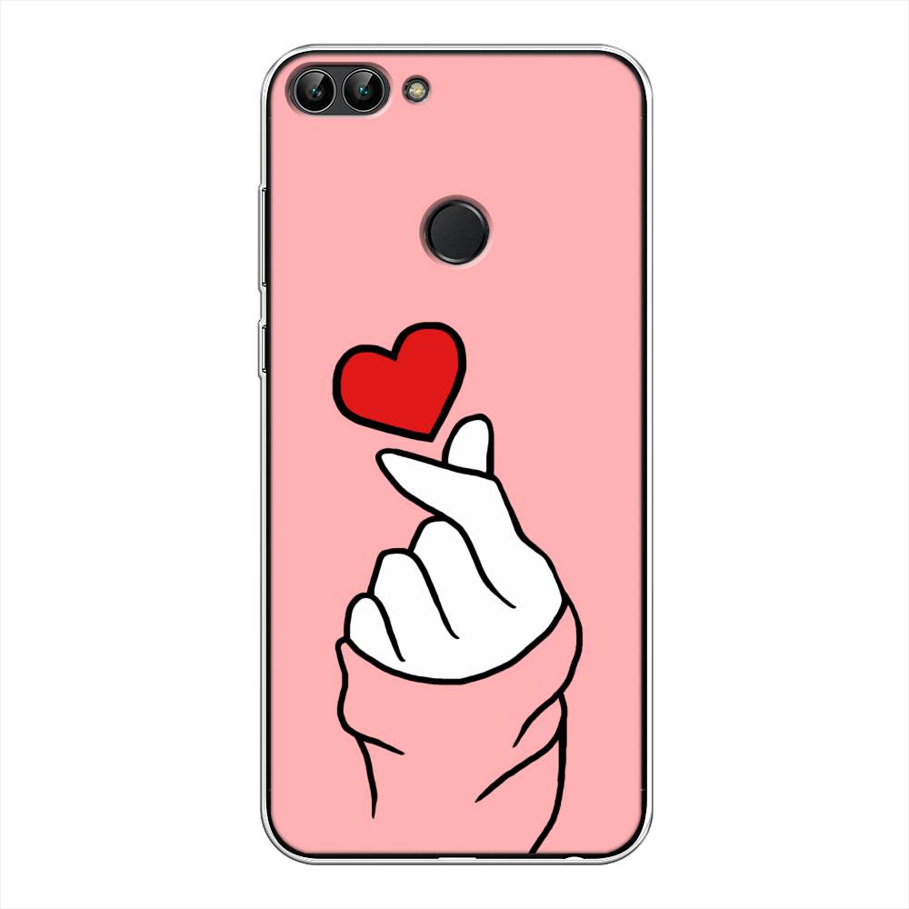 

Чехол Awog на Huawei P Smart "Милое сердечко", Белый;красный;черный, 64050-7