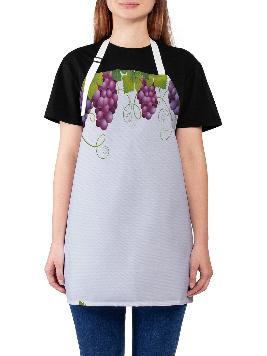 

Фартук женский JoyArty для готовки "Виноградное удовольствие", универсальный размер, Розовый