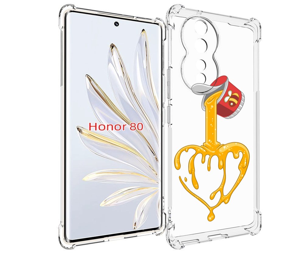 

Чехол MyPads медовое сердце для Honor 80, Прозрачный, Tocco