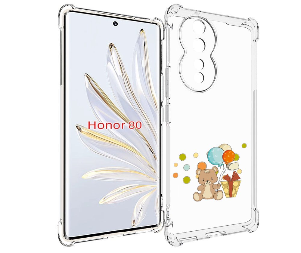 

Чехол MyPads медвеженок с подарком для Honor 80, Прозрачный, Tocco