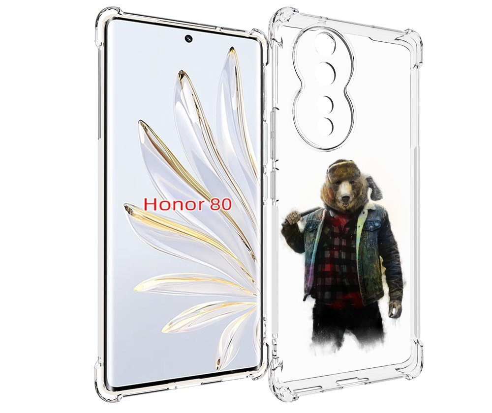 

Чехол MyPads медведь с топором для Honor 80, Прозрачный, Tocco