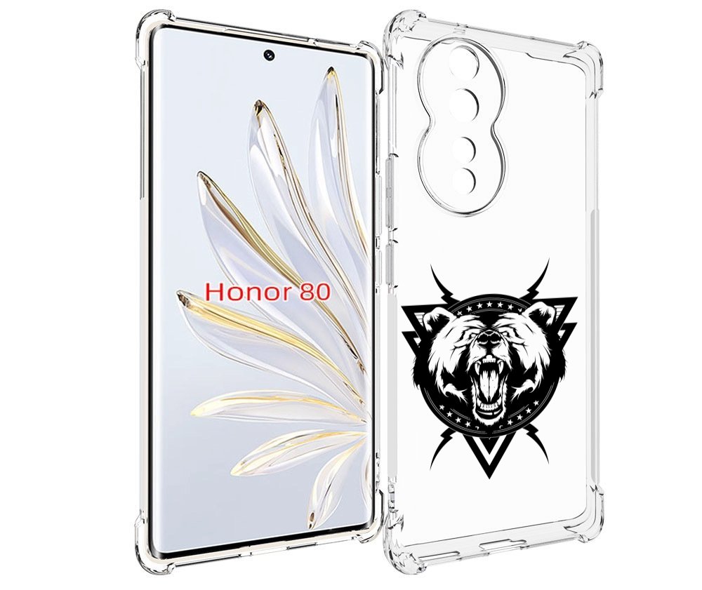 

Чехол MyPads медведь в треугольнике для Honor 80, Прозрачный, Tocco