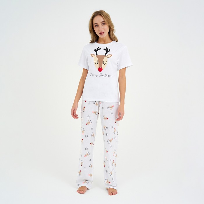 

Пижама женская KAFTAN Deers белая 48-50 RU, Белый, Deers