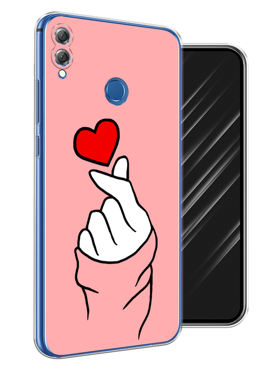 

Чехол Awog на Honor 8X "Милое сердечко", Белый;красный;черный, 66750-7