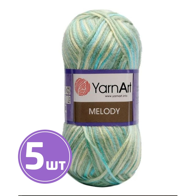 

Пряжа YarnArt Melody 909 мультиколор 5 шт по 100 г, Разноцветный