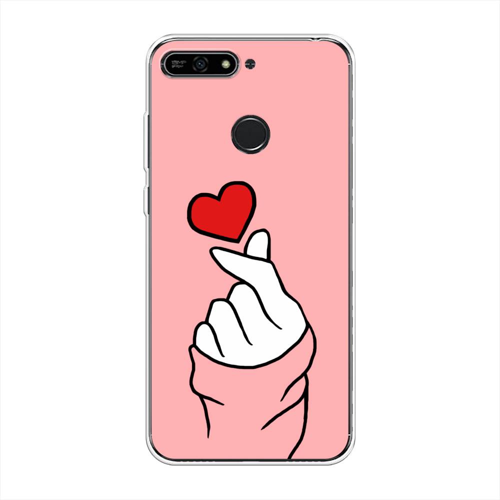

Чехол Awog на Honor 7A Pro "Милое сердечко", Белый;красный;черный, 65450-7