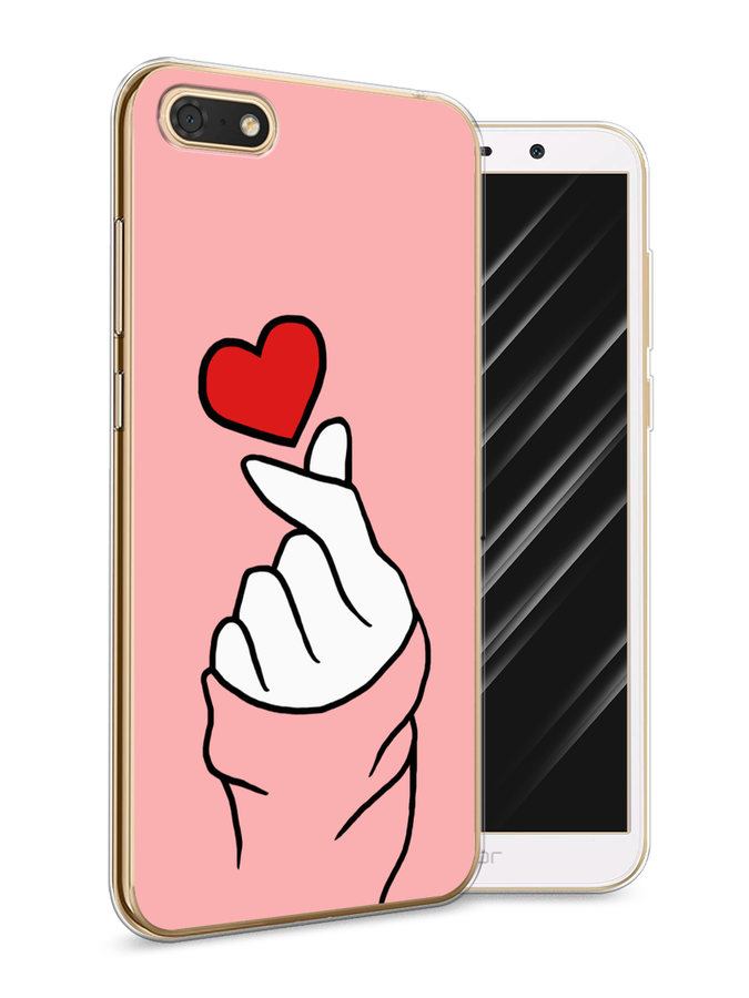 

Чехол Awog на Honor 7A "Милое сердечко", Белый;красный;черный, 65250-7