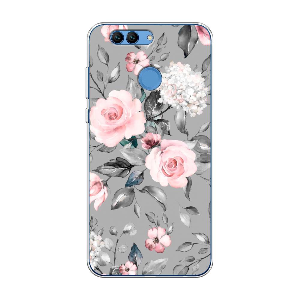 фото Чехол awog "розы на сером" для huawei nova 2