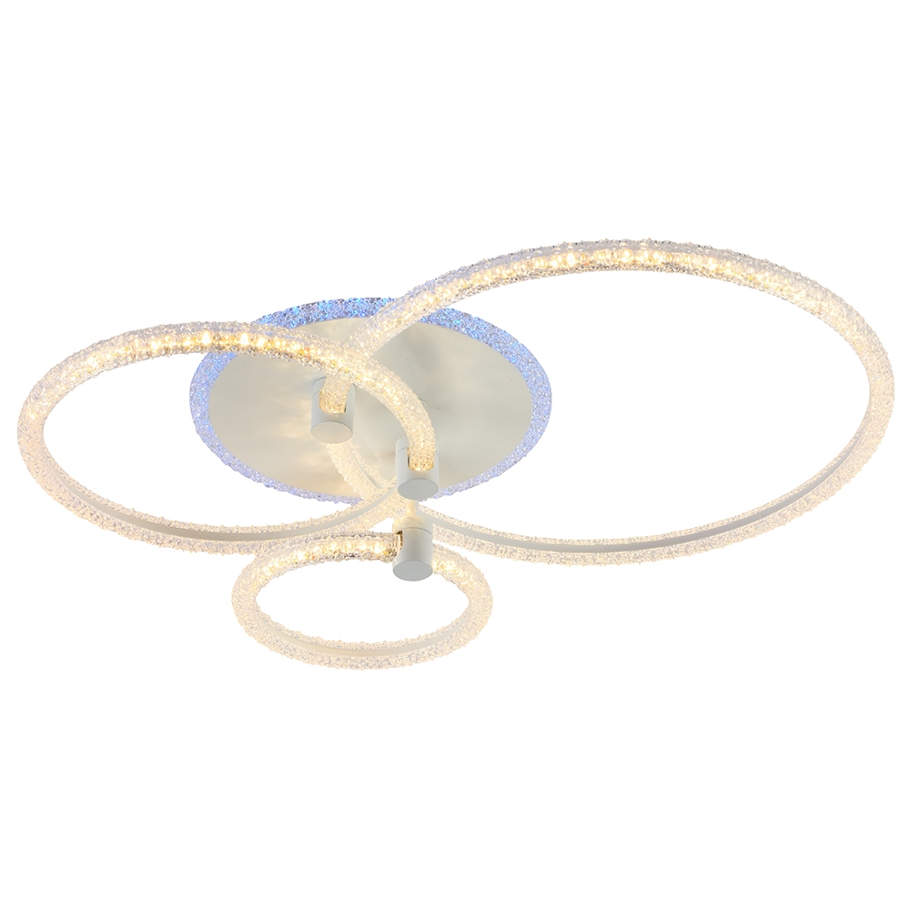 фото Светодиодная диммируемая люстра profit light с пду 8024/3 wht 87w+7w rgb