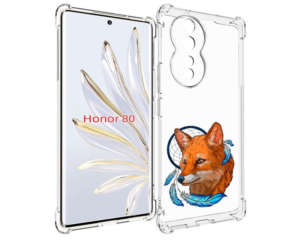 

Чехол MyPads лиса и ловец снов для Honor 80, Прозрачный, Tocco
