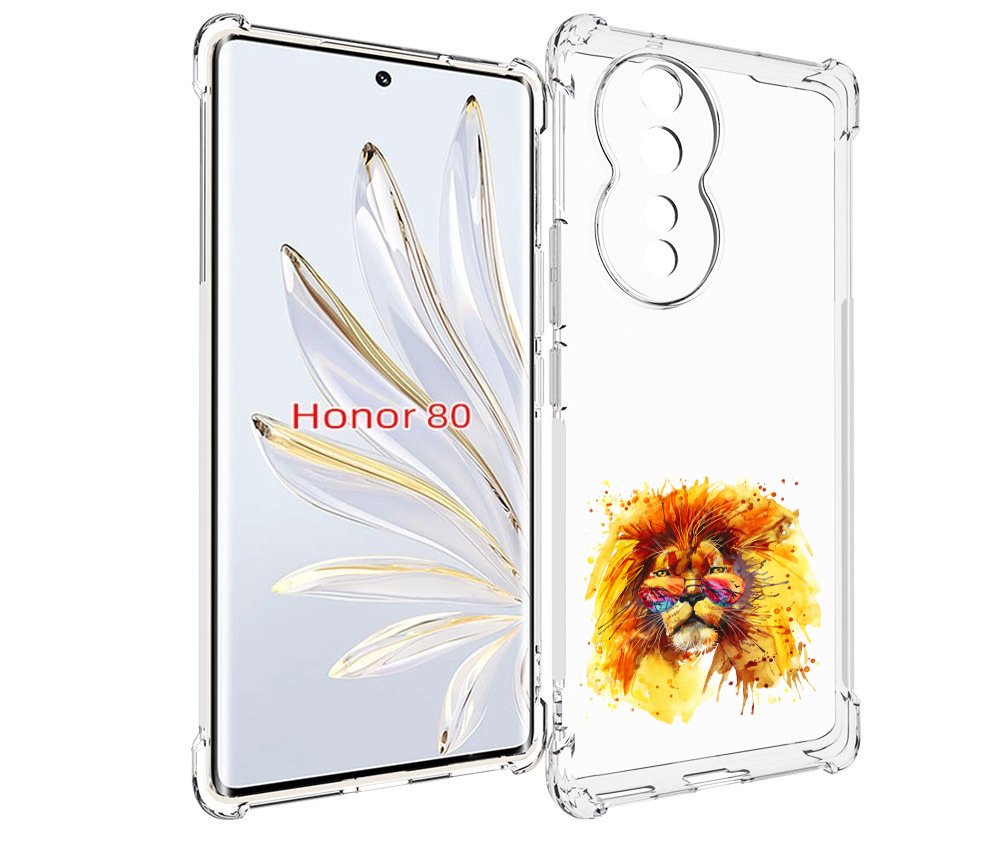 

Чехол MyPads лев в очках для Honor 80, Прозрачный, Tocco