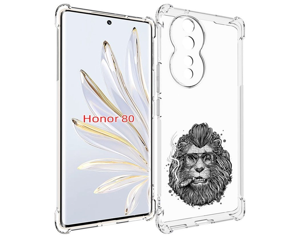 

Чехол MyPads курящий лев для Honor 80, Прозрачный, Tocco