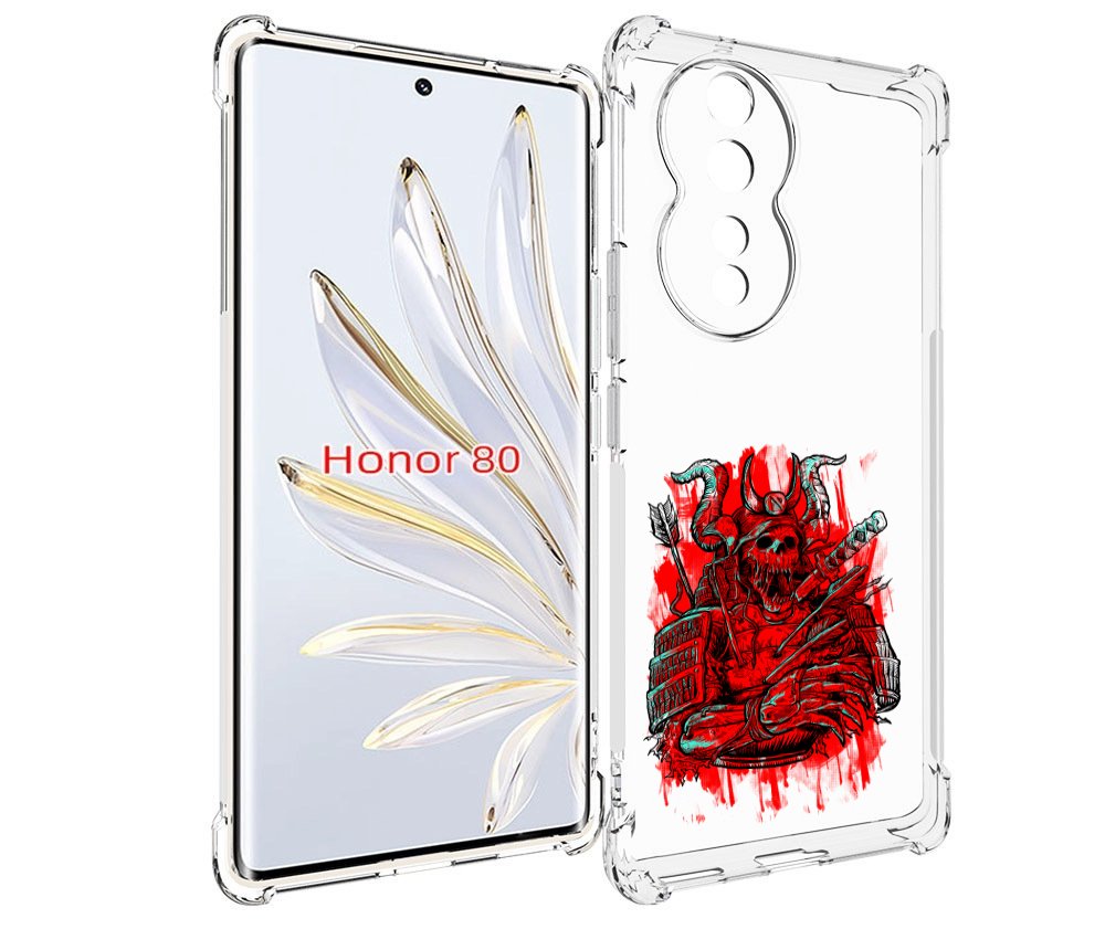 

Чехол MyPads красный скелет воин для Honor 80, Прозрачный, Tocco