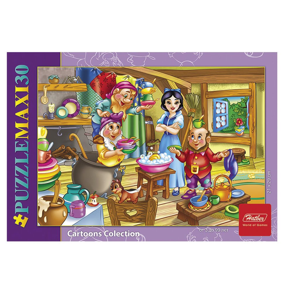 

Пазл Hatber Maxi Белоснежка А4, 30 элементов