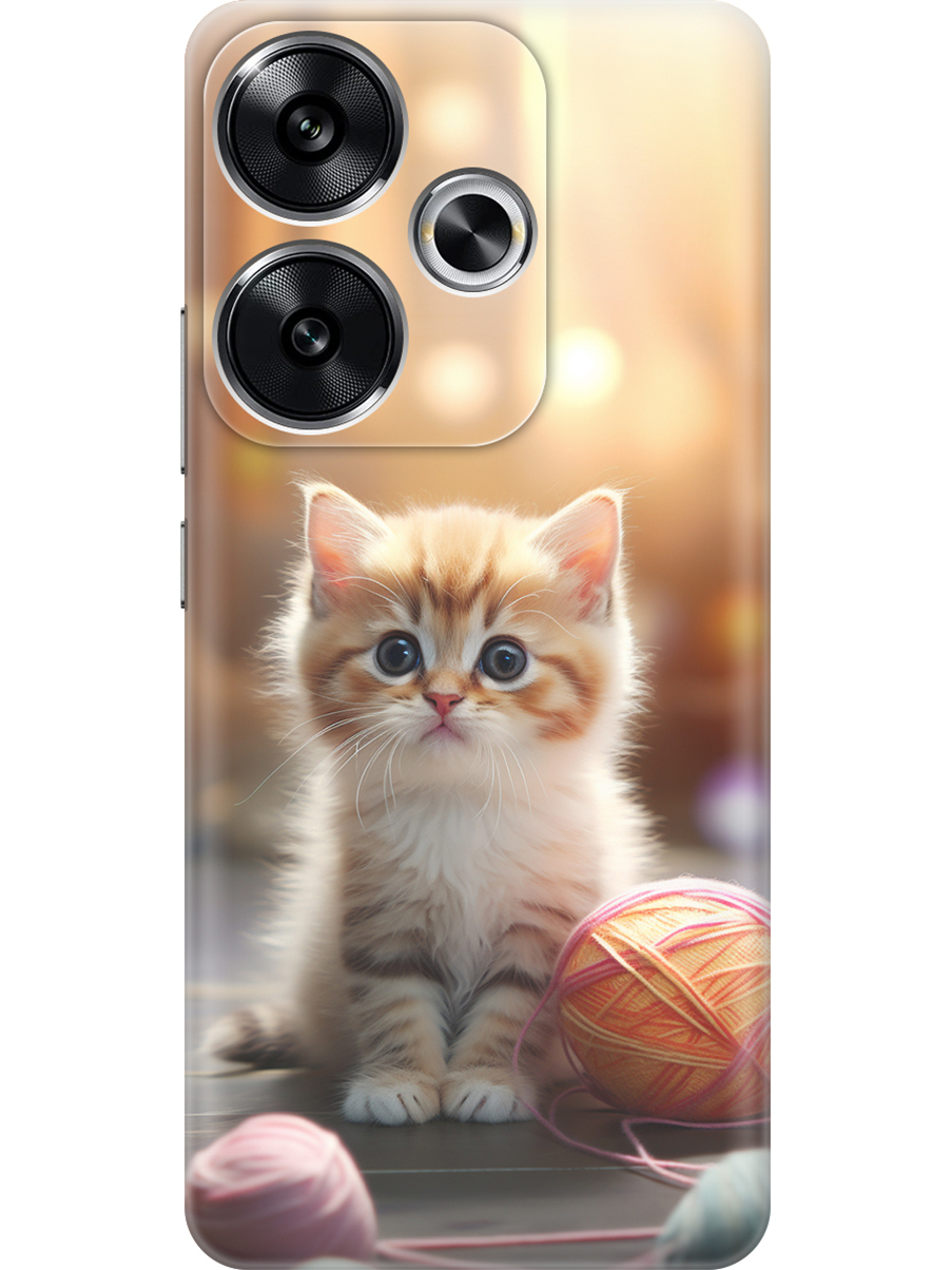 

Силиконовый чехол на Xiaomi Redmi Turbo 3, Poco F6 с принтом "Котик и нитки", Прозрачный;белый;желтый;розовый, 783980811