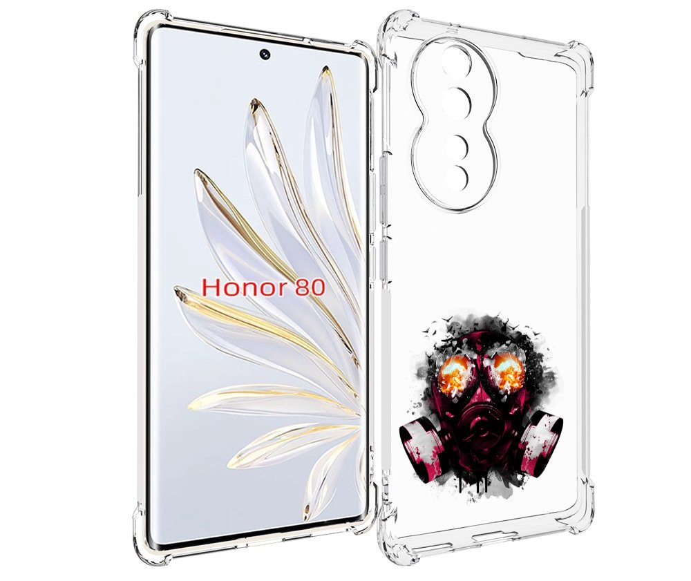 

Чехол MyPads красный противогаз для Honor 80, Прозрачный, Tocco