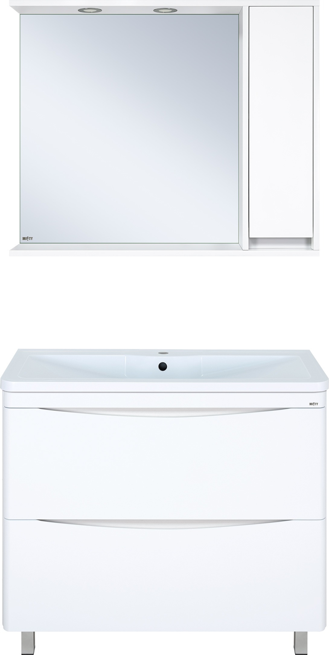 

Мебель для ванной Misty Атлантик 100, с двумя ящиками, белая