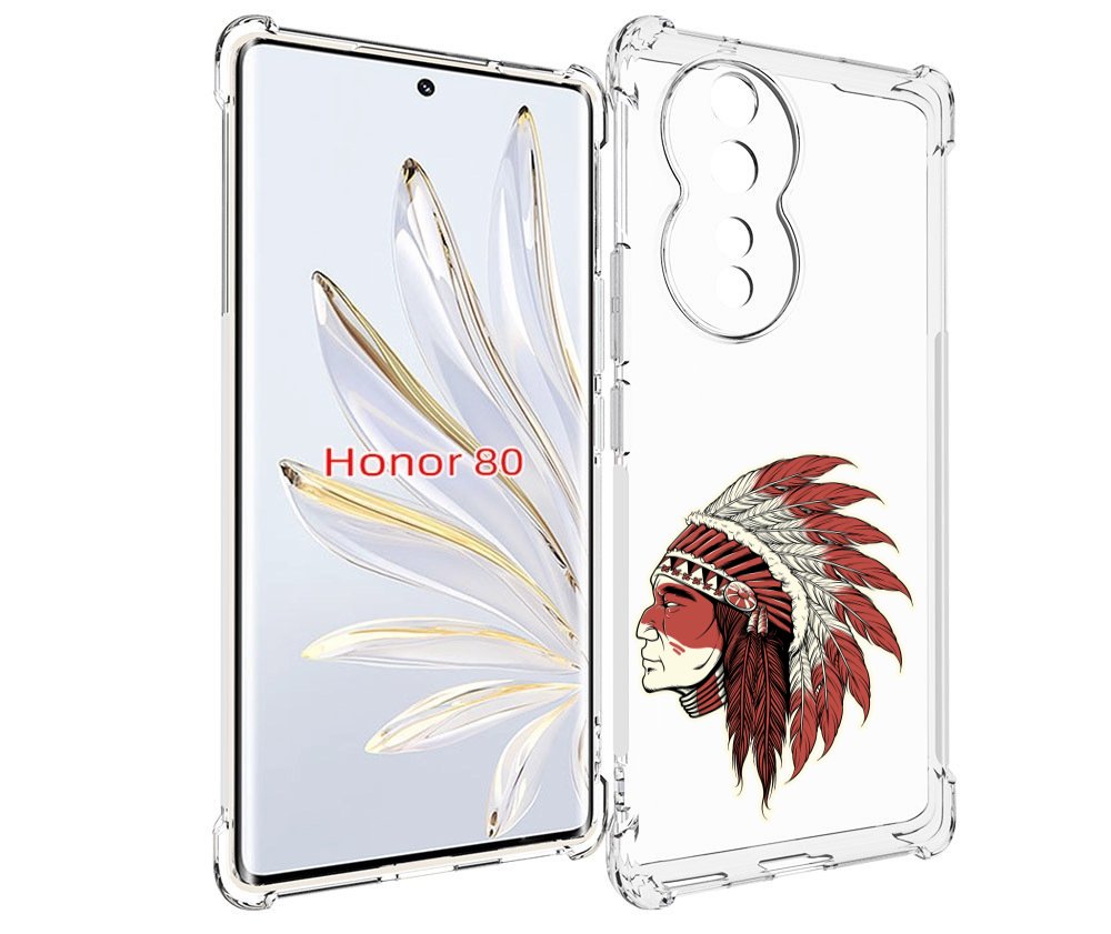

Чехол MyPads красный индеец для Honor 80, Прозрачный, Tocco