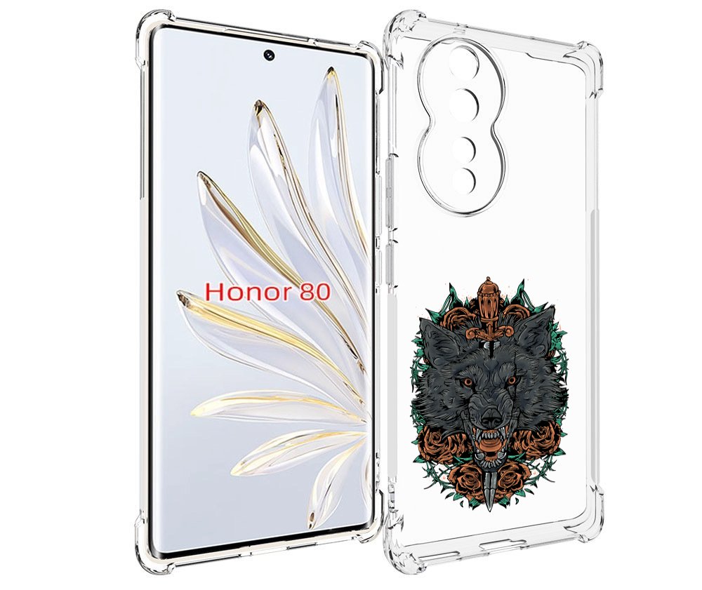 

Чехол MyPads красивый злой волк для Honor 80, Прозрачный, Tocco