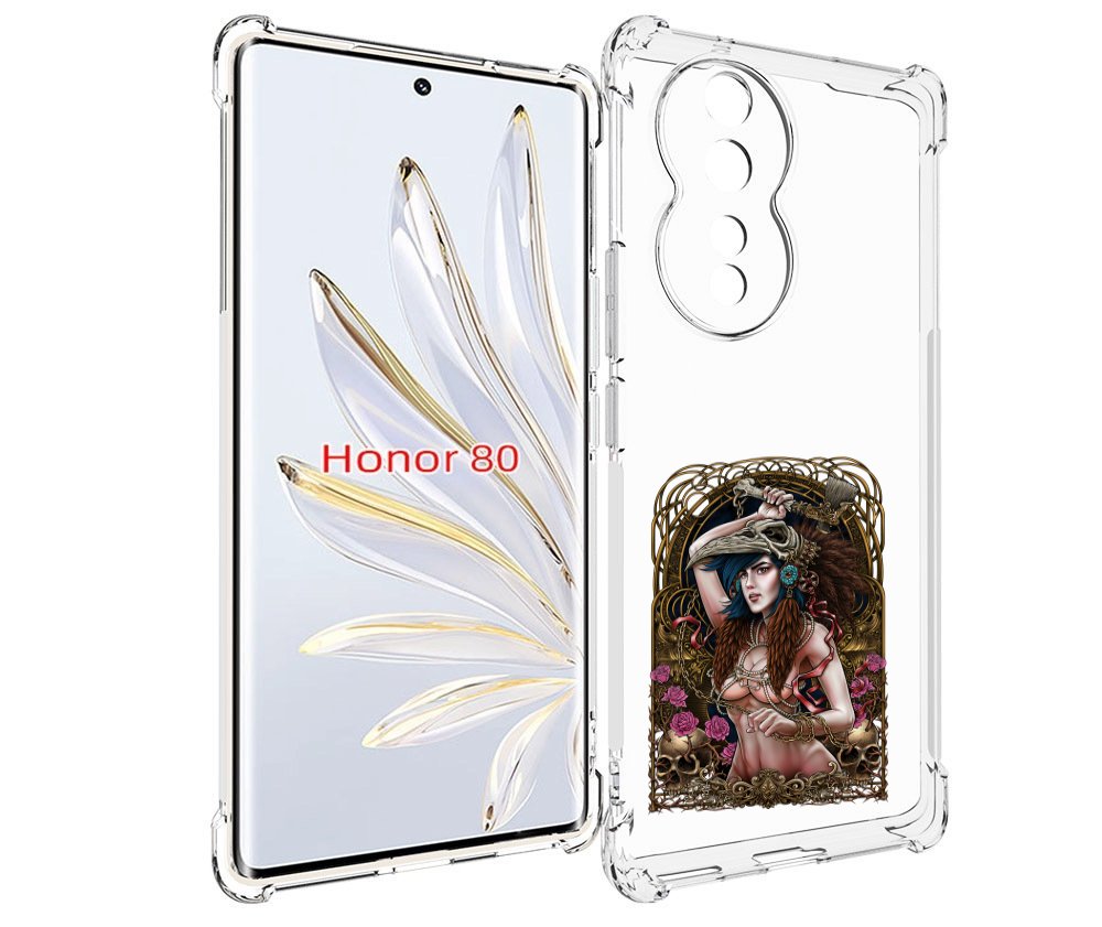 

Чехол MyPads красивая девушка рисунок для Honor 80, Прозрачный, Tocco