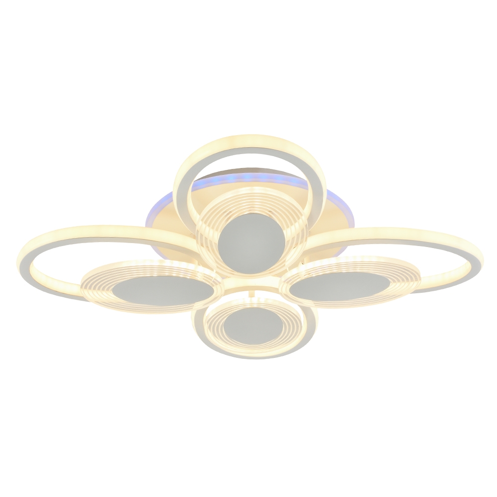 

Светодиодная диммируемая люстра Profit Light с ПДУ 5889/4+4B WHT 248W+8W RGB