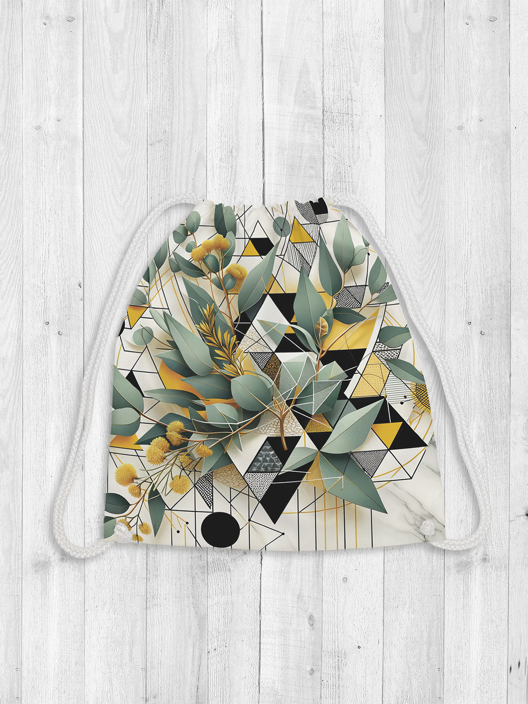 

Сумка мешок для обуви JoyArty Геометрический сад 38x40 bpa 429336, Белый, Геометрический сад