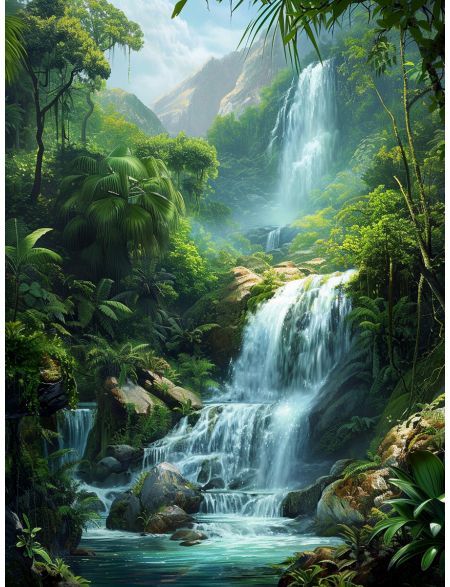 

Алмазная мозаика на подрамнике Водопад, 70x50 см, 48 цветов, 83403, ПРА-732