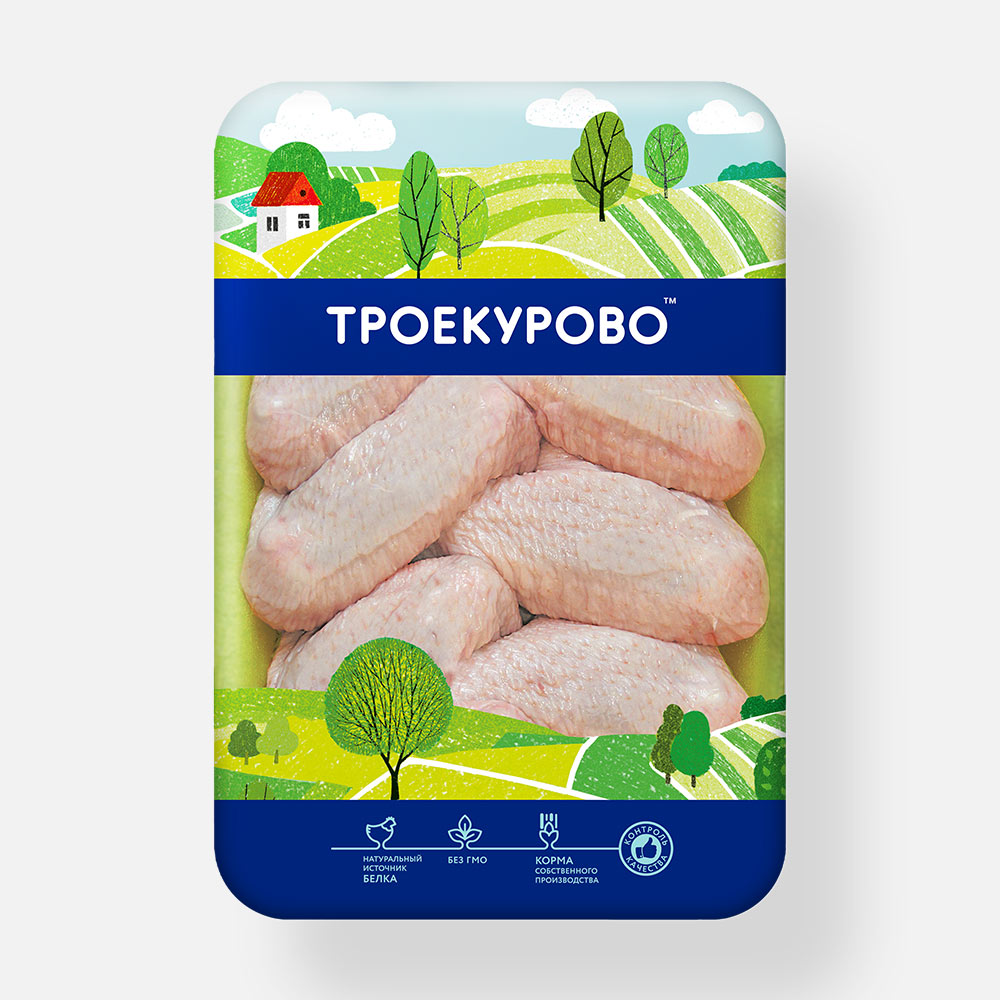 

Крылья цыплёнка-бройлера Троекурово ТБ охлаждённые, 0,9-1 кг