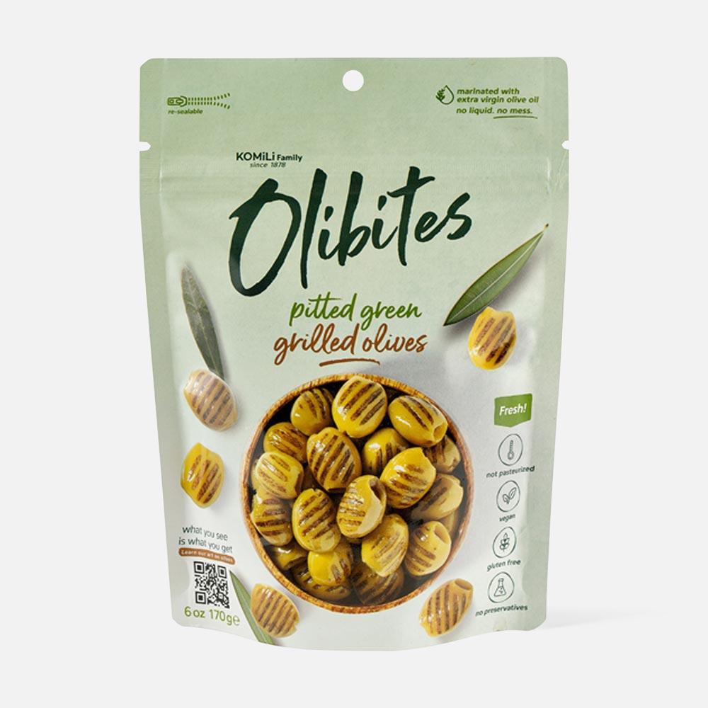 Из Турции: Оливки Olibites без косточек, зелёные, гриль, 170 г