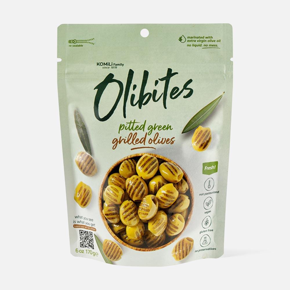 Оливки Olibites без косточек, зелёные, гриль, 170 г