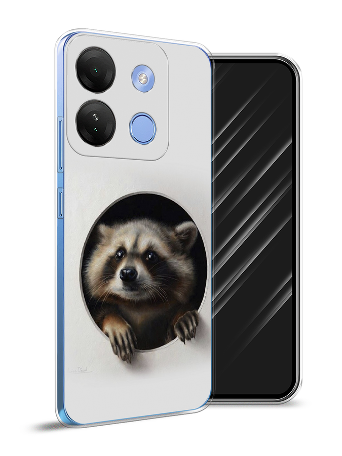 

Чехол Awog на Infinix Smart 7 HD "Любопытный енот", Коричневый;черный;белый, 3103850-1