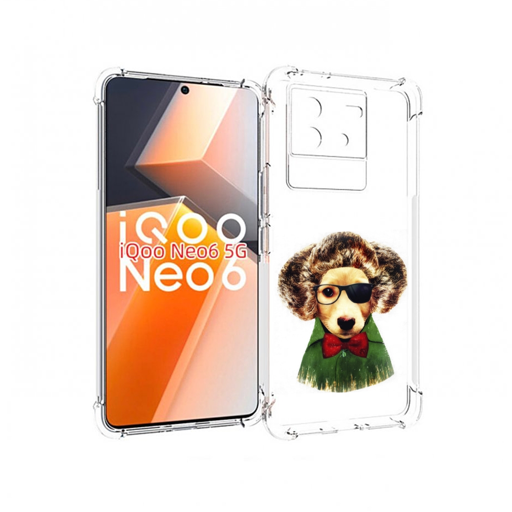 

Чехол MyPads Пес в бабочке для Vivo iQoo Neo 6 5G, Прозрачный, Tocco